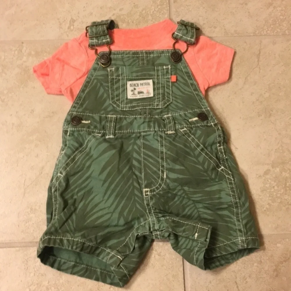 Carters Boys 2 piece Overalls with tee 3 months